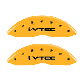 MGP 4 Caliper Covers Engraved Front & Rear I-Vtec Yellow Finish Black Char 2017 Acura MDX