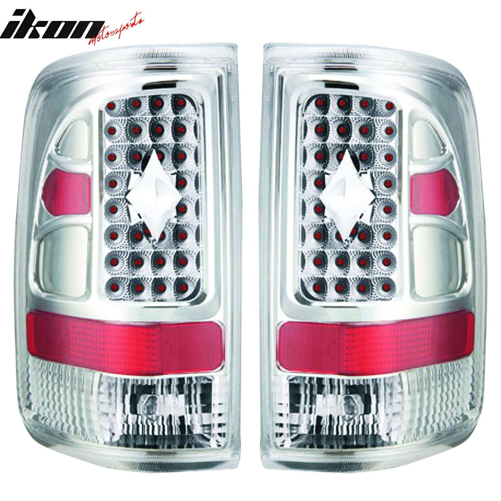 2004-2007 Ford F-150 Chrome Clear Lens LED Tail Lights Brake Lamp Pair