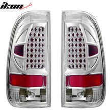 Load image into Gallery viewer, 1997-2003 Ford F-150 Chrome Clear Lens LED Tail Lights Brake Lamp Pair