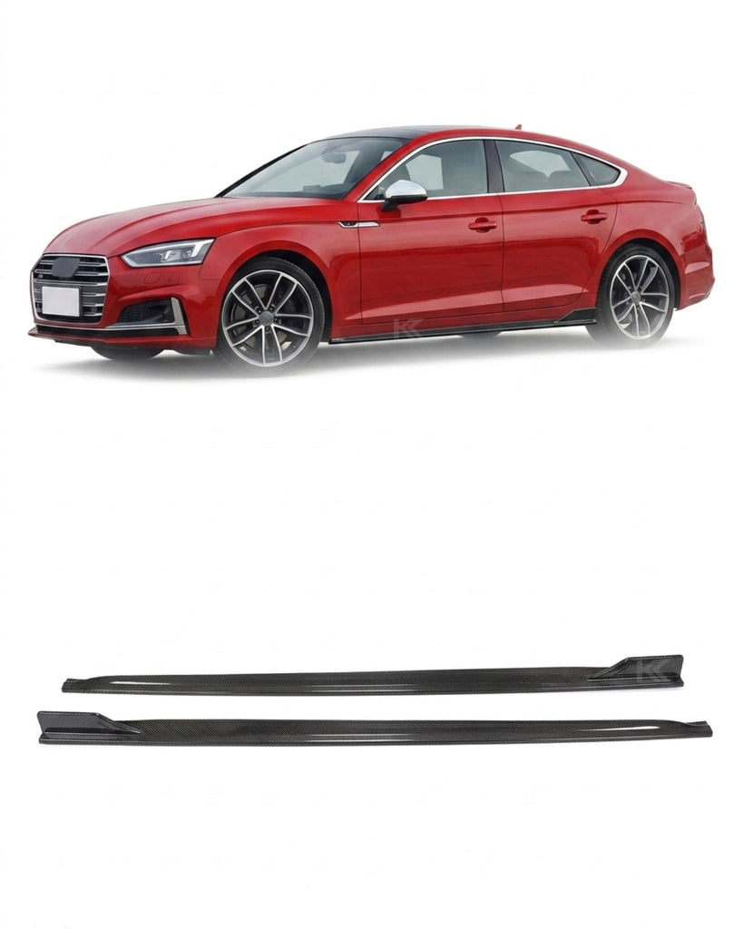 2017–2019 Audi A5 S-Line / S5 B9 Sportback Side Skirt Extensions – Carbon Fiber