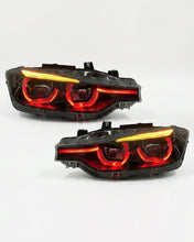 Load image into Gallery viewer, BMW 3 Series F30 / F31 / F35 V3 Smoked Triple-Color LED Headlight Assembly (White / Yellow / Red DRL) 2012 - 2018 (Replaces 63117314531)