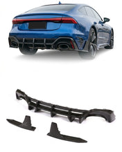 Load image into Gallery viewer, 2020–2021 Audi RS7 C8 Sportback Finned Rear Bumper Lip – Dry Carbon Fiber
