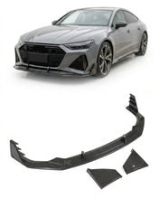 Load image into Gallery viewer, 2020–2021 Audi RS7 C8 Sportback Front Bumper Diffuser Lip Set – Pre-Preg Dry Carbon Fiber