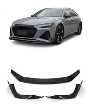 Load image into Gallery viewer, 2019–2021 Audi RS6 C8 Avant Front Bumper Lip Spoiler – Pre-Preg Dry Carbon Fiber