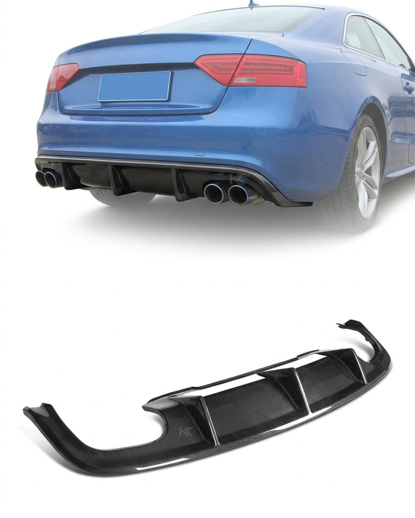 2008–2016 Audi A5 / S5 8T Coupe & Sportback Rear Bumper Diffuser Lip – Carbon Fiber