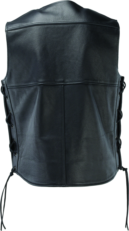 Kuryakyn By River Road Old Skool Leather Vest Black - Large