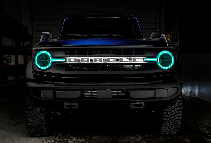 Oracle 21-22 Ford Bronco Headlight Halo Kit w/DRL Bar - Base Headlights -w/2.0 Controller NO RETURNS
