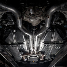 Load image into Gallery viewer, Stainless Works 2018+ Ford Mustang GT 3in Redline Series Catback X-Pipe w/Active Valves &amp; Quad Tips
