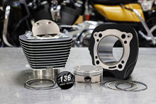 Load image into Gallery viewer, S&amp;S Cycle 2017+ M8 Model 132in/136in Big Bore Cylinder Kit +8.5cc Dome (Blk w/o Fins) - 4.320in Bore