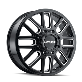 Mayhem 8107D Cogent Dually 20x8.25 / 8x200 BP / 115mm Offset / 142mm Hub Black w/Milled Spokes Wheel