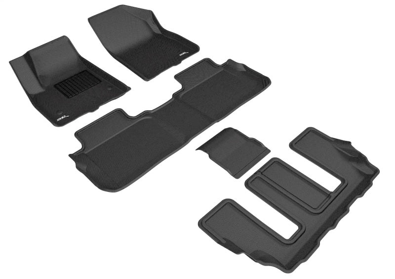 3D MAXpider 2017-2020 GMC Acadia Kagu 1st & 2nd & 3rd Row Floormats - Black