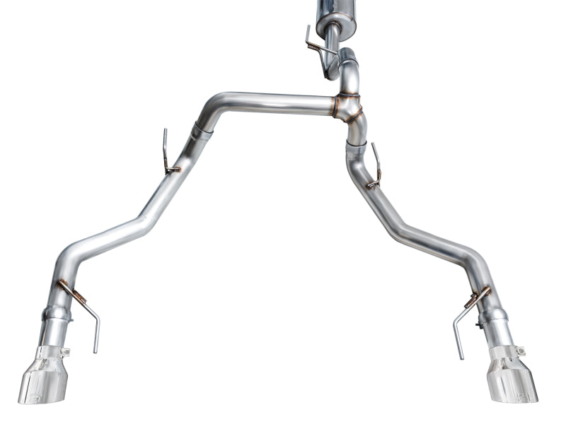 AWE Tuning 2021+ Ford F150 Tremor w/ Bumper Cutouts 0FG Resonated Catback w/ Chrome Silver Tips