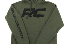 Load image into Gallery viewer, Rough Country Hoodie | RC Topographical Sleeve | Army Green | LG
