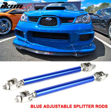 Load image into Gallery viewer, Universal Blue 2PCS 8-10.6" Front Bumper Lip Splitter Strut Rods Steel