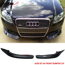 Load image into Gallery viewer, 2006-2008 Audi A4 B7 Euro style Unpainted Black Front Lip Splitter PU