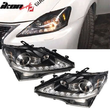 Load image into Gallery viewer, 2006-2014 Lexus IS250 IS350 IS-F Facelift Style Headlights - Black