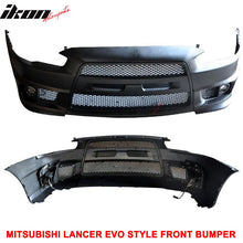 Load image into Gallery viewer, 2008-2015 Mitsubishi Lancer EVO Style Front Bumper Cover W/ Fog Lights