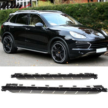 Load image into Gallery viewer, 2011-2018 Porsche Cayenne OE Black Silver Side Running Boards Aluminum