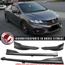 Load image into Gallery viewer, 2014-2015 Honda Civic 2DR Coupe HF-P Front Bumper Lip + Side Skirts PU