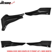 Load image into Gallery viewer, 2014-2015 Honda Civic 2DR Coupe HF-P Front Bumper Lip + Side Skirts PU