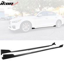 Load image into Gallery viewer, 2014-2023 Infiniti Q50 ST Style Black Side Skirts Rocker Pannel PU