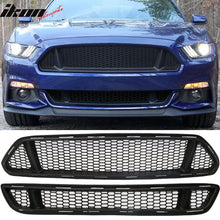 Load image into Gallery viewer, 2015-2017 Ford Mustang IKON Style Black Front Upper &amp; Lower Car Grille