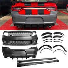 Load image into Gallery viewer, 2015-2023 Dodge Charger IKON Matte Black Rear Bumper Cover Diffuer PP