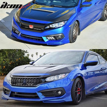 Load image into Gallery viewer, 2016-2018 Honda Civic AP 2Dr 4Dr Front Lip Splitter Black PU