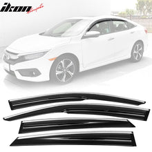 Load image into Gallery viewer, 2016-2021 Honda Civic Sedan Smoke Chrome Mugen Window Visors Acylic