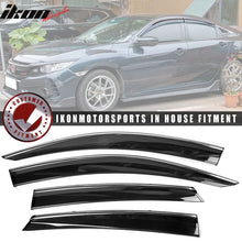 Load image into Gallery viewer, 2016-2021 Honda Civic OE/Factory Style Window Visors w/ Chrome Trim PC