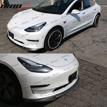 Load image into Gallery viewer, 2017-2023 Tesla Model 3 Front Lip + Rear Spoiler IKON Style Real Carbon Fiber
