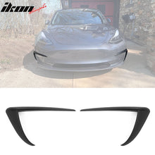 Load image into Gallery viewer, 2017-2023 Tesla Model 3 Matte Black IKON Style Fog Light Trims ABS 2PC