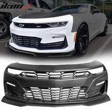 Load image into Gallery viewer, 2019-2024 Chevy Camaro SS Style Unpainted Front Bumper Matte Black Lip
