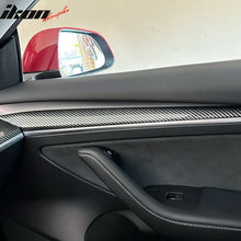 Load image into Gallery viewer, 2021-2023 Tesla 3 &amp; 2023 Y Carbon Fiber Center Front Door Panel ABS