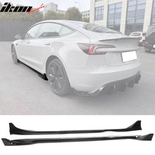 Load image into Gallery viewer, 2024 Tesla Model 3 IKON Style Gloss Black Side Skirt Extension ABS