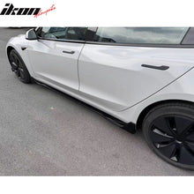 Load image into Gallery viewer, 2024 Tesla Model 3 IKON Style Gloss Black Side Skirt Extension ABS