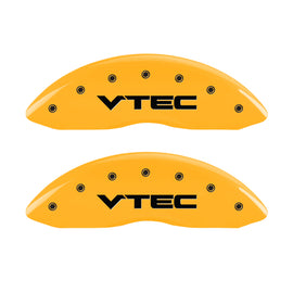 MGP 4 Caliper Covers Engraved Front & Rear Vtech Yellow Finish Black Char 2008 Acura TL