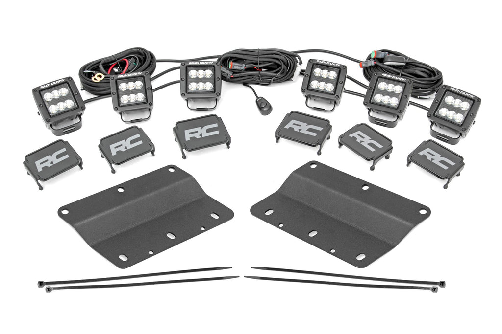 LED Light Kit | Fog Mount | Triple 2" Black Pair | Spot | Ford Bronco (21-26)