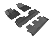 Load image into Gallery viewer, 3D MAXpider 2014-2019 Toyota Highlander Kagu 1st &amp; 2nd &amp; 3rd Row Floormats - Black