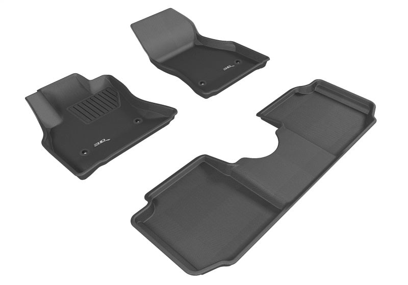 3D MAXpider 2014-2019 Fiat 500L Kagu 1st & 2nd Row Floormats - Black