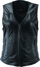 Load image into Gallery viewer, Kuryakyn By River Road Plains Leather Vest Black Womens - Small