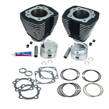 Load image into Gallery viewer, S&amp;S Cylinder 84-99 BT w/Super Stock Cylinder Heads 80in 3 1/2in Bore Cylinder &amp; Piston Kit - WBlack