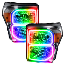 Load image into Gallery viewer, Oracle Ford F250/350 11-16 Dynamic Halo Kit - Square Ring Design - ColorSHIFT - Dynamic SEE WARRANTY