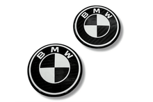 Load image into Gallery viewer, BMW Roundel Emblem Covers - Full Carbon Fiber Black and White Style