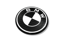 Load image into Gallery viewer, BMW Roundel Emblem Covers - Full Carbon Fiber Black and White Style