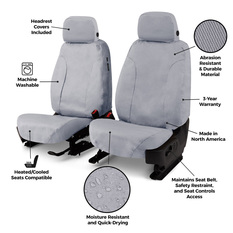 Covercraft 19-26 Mercedes-Benz Sprinter Polycotton SeatSaver Custom Front Row Seat Covers-Grey