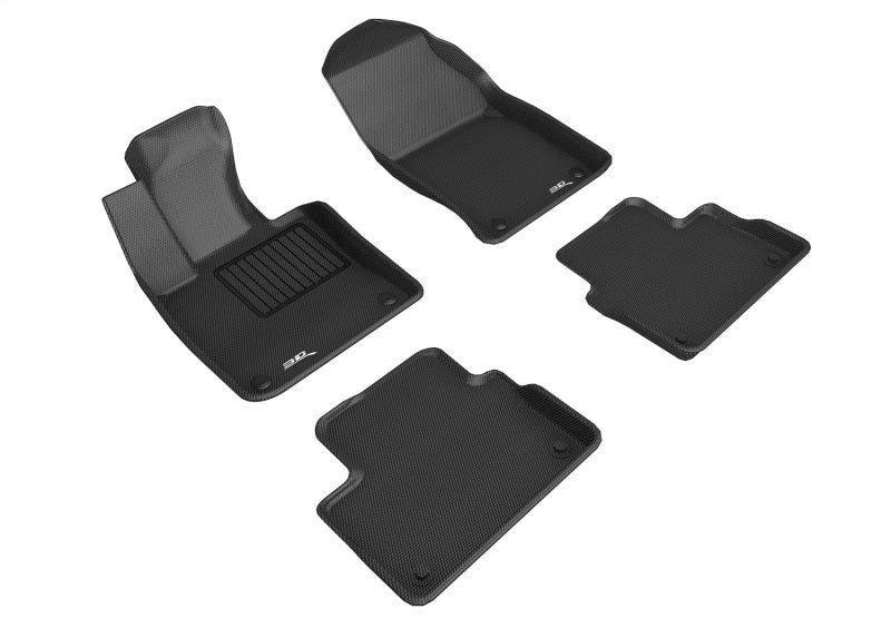 3D MAXpider 19-21 Volvo S60 / V60 / 20-21 V60 Cross Country Kagu 1st + 2nd Row Floormats - Black