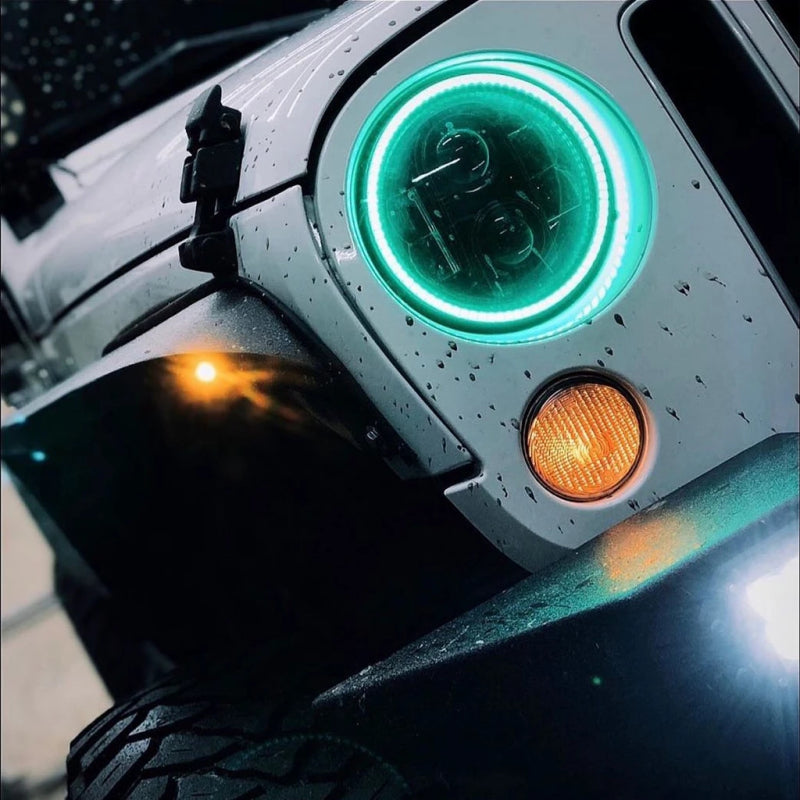 Oracle 7in High Powered LED Headlights - Black Bezel - ColorSHIFT - BC1 NO RETURNS