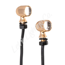 Letric Lighting 12mm Mini White Running Amber Turn Signal LED - Gold Anodized