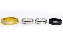 Load image into Gallery viewer, GReddy 3.5 Inch Gold Anodized Aluminum Boost Tube Clamp Set